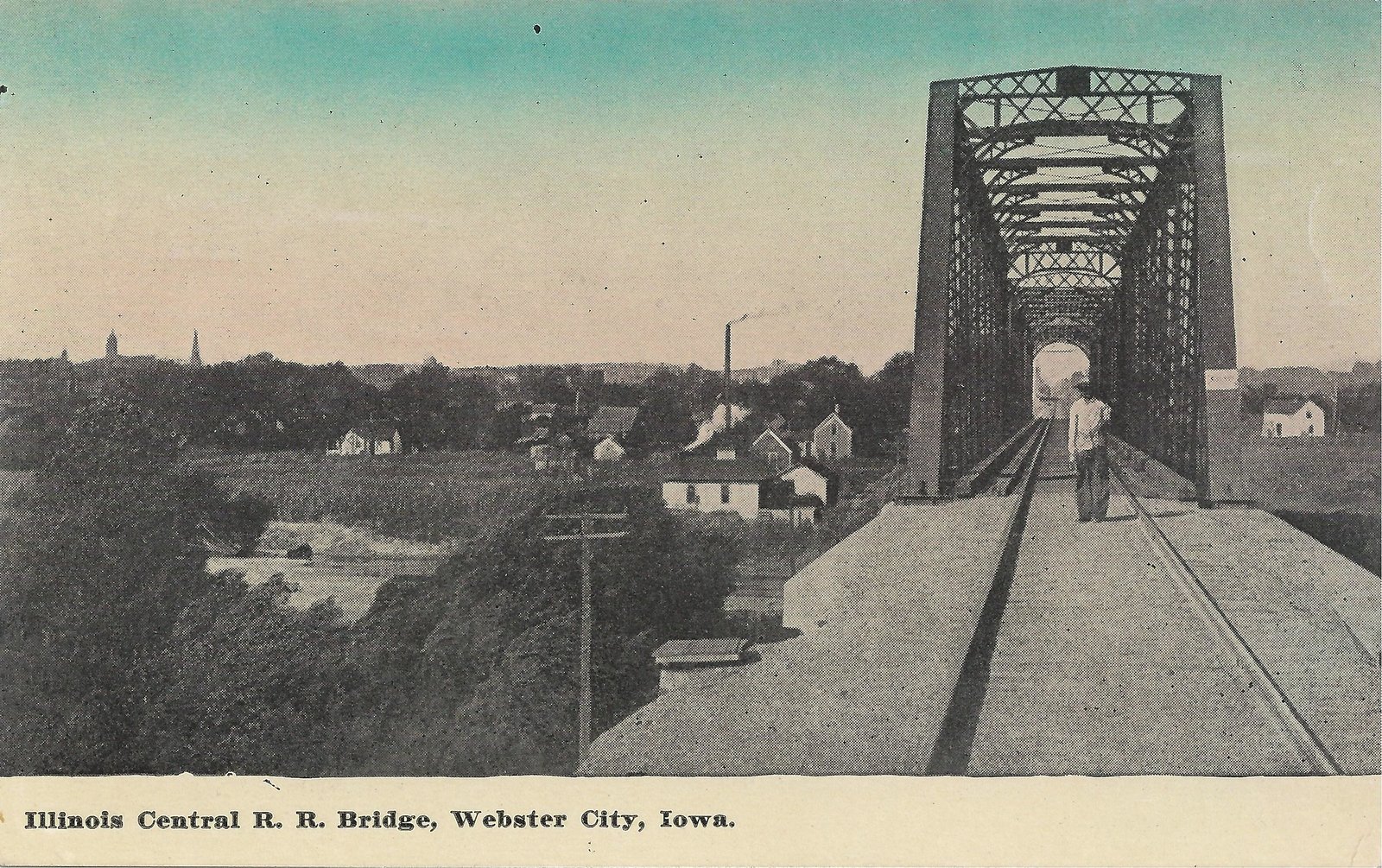 Historic postcard of previous bridge